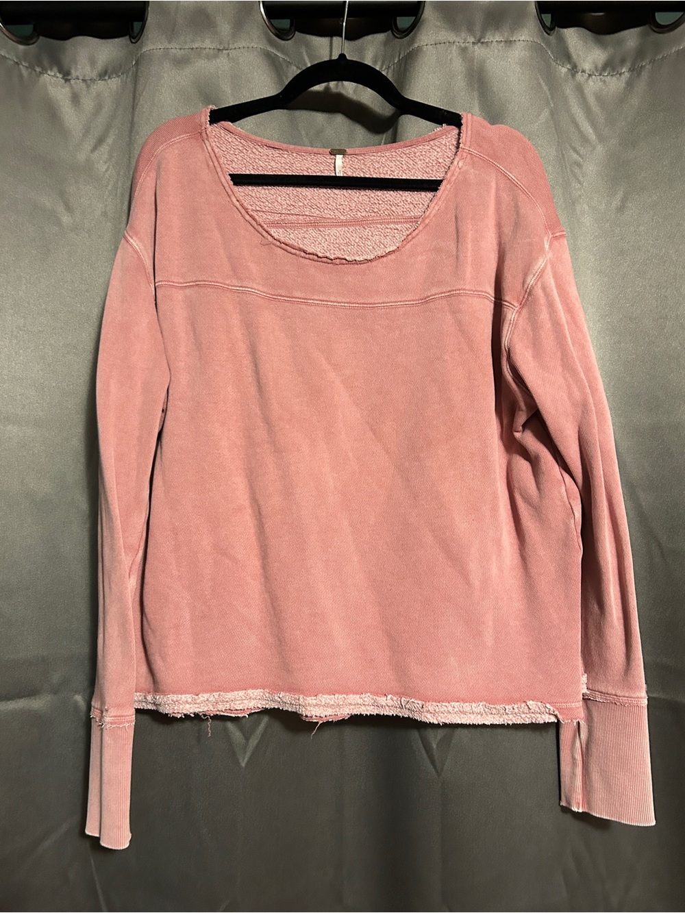 Free People Washed Pink Long Sleeve Women's Top